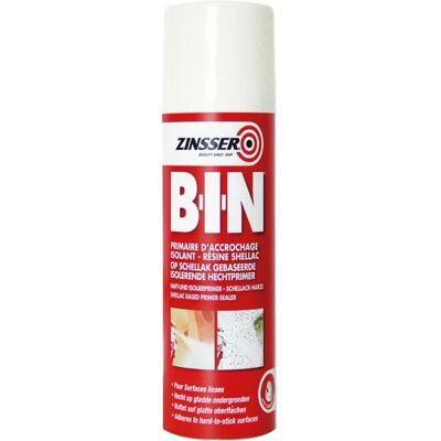 Zinsser B-I-N White Primaire en Spray - Fixateur et isolant - Publicité Zinsser B-I-N White Primaire en Spray - Fixateur et isolant - Publicité