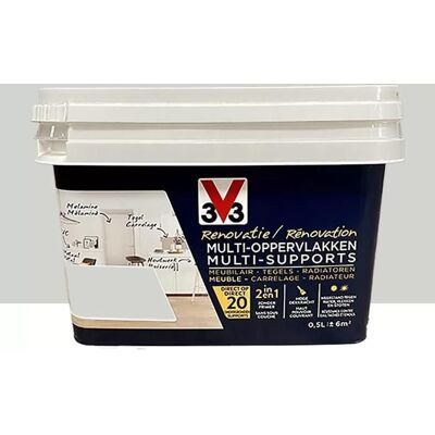 Peinture V33 Rénovation Multi-Supports - Gris porcelaine - Publicité Peinture V33 Rénovation Multi-Supports - Gris porcelaine - Publicité