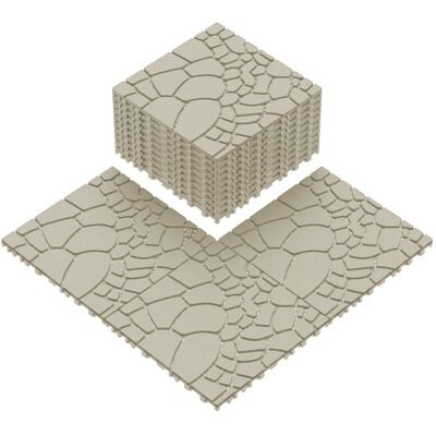 DANTEF Lot de 44 Dalles de Terrasse Clipsables en Plastique Beige 305x305 cm - Revêtement de Sol Extérieur Imperméable pour Jardin Beige - Publicité DANTEF Lot de 44 Dalles de Terrasse Clipsables en Plastique Beige 305x305 cm - Revêtement de Sol Extérieur Imperméable pour Jardin Beige - Publicité