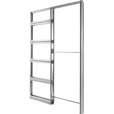 Châssis de porte coulissante pour cloison - Eclisse - Simple vantail - l. 730 mm - L. 2040 mm Gris - Publicité Châssis de porte coulissante pour cloison - Eclisse - Simple vantail - l. 730 mm - L. 2040 mm Gris - Publicité
