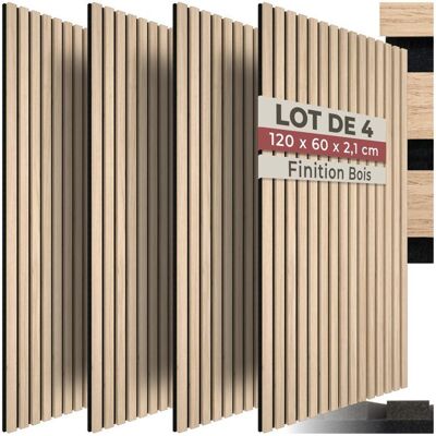 Isolation acoustique - TECTAKE - Lot de 4 panneaux acoustiques SONIC WALL aspect bois 60 x 120 x 21 cm - Chêne clair Marron - Publicité Isolation acoustique - TECTAKE - Lot de 4 panneaux acoustiques SONIC WALL aspect bois 60 x 120 x 21 cm - Chêne clair Marron - Publicité