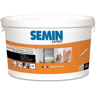 Colle Tout Matériaux Semin Prêt à lEmploi Intérieur-Extérieur Seau de 5 kg Blanc - Publicité Colle Tout Matériaux Semin Prêt à lEmploi Intérieur-Extérieur Seau de 5 kg Blanc - Publicité