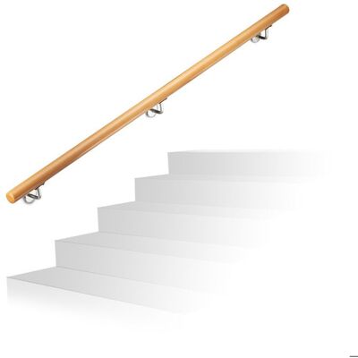 Relaxdays Rampe d’escalier bois Main courante escalier bois 1500 mm/150 cm/15 m mural 42 cm diamètre nature Marron - Publicité Relaxdays Rampe d’escalier bois Main courante escalier bois 1500 mm/150 cm/15 m mural 42 cm diamètre nature Marron - Publicité