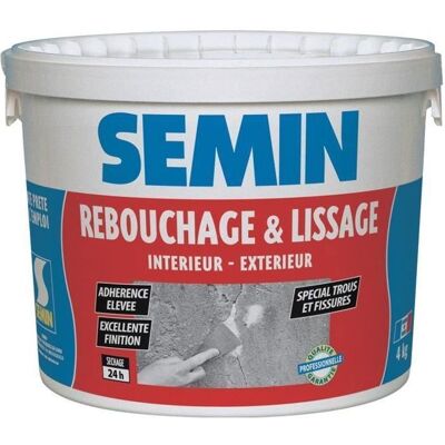 Enduit de rebouchage - Semin - 4 kg - Intérieur-Extérieur - Adhérence élevée - Finition parfaite Beige - Publicité Enduit de rebouchage - Semin - 4 kg - Intérieur-Extérieur - Adhérence élevée - Finition parfaite Beige - Publicité