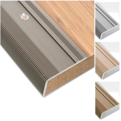 KARAT Profilés de bord descalier autocollants ou pré-percés avec matériel de montage –Aluminium anodisé Forme: L Bronze foncé S 90 cm - Publicité KARAT Profilés de bord descalier autocollants ou pré-percés avec matériel de montage –Aluminium anodisé Forme: L Bronze foncé S 90 cm - Publicité