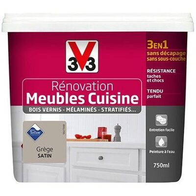Peinture Grège Satin Meuble et Cuisine V33 750mL Gris 0000000 Gris - Publicité Peinture Grège Satin Meuble et Cuisine V33 750mL Gris 0000000 Gris - Publicité