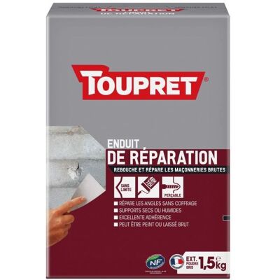 Poudre de Réparation Extérieure Toupret - Reparation Maçonnerie - Gris - Publicité Poudre de Réparation Extérieure Toupret - Reparation Maçonnerie - Gris - Publicité