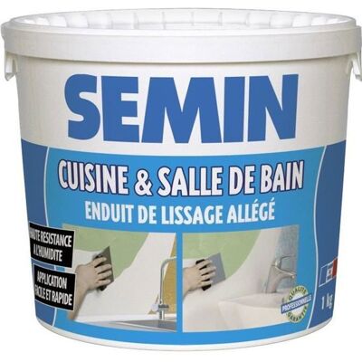 Enduit de finition - SEMIN - Lissage - 1 kg - Haute résistance à lhumidité - Prêt à lemploi Vert - Publicité Enduit de finition - SEMIN - Lissage - 1 kg - Haute résistance à lhumidité - Prêt à lemploi Vert - Publicité