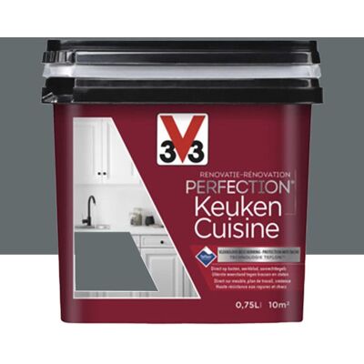 V33 Peinture de rénovation cuisineRénovation perfection Gris anthracite satin 750ml Gris - Publicité V33 Peinture de rénovation cuisineRénovation perfection Gris anthracite satin 750ml Gris - Publicité