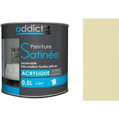 ADDICT - ADD111266 - Ivoire satiné - 0.5 L - Satin - Peinture - Publicité ADDICT - ADD111266 - Ivoire satiné - 0.5 L - Satin - Peinture - Publicité
