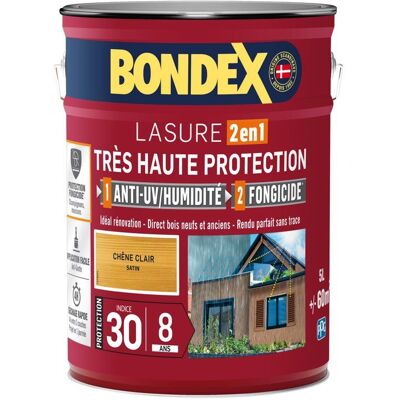 Bondex Protection Bois Chêne Clair - 8 Ans Résistant aux Fongiques - Finition Satinée - Publicité Bondex Protection Bois Chêne Clair - 8 Ans Résistant aux Fongiques - Finition Satinée - Publicité