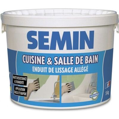 Enduit de finition - SEMIN - Lissage - 5 kg - Haute résistance à lhumidité - Prêt à lemploi Vert - Publicité Enduit de finition - SEMIN - Lissage - 5 kg - Haute résistance à lhumidité - Prêt à lemploi Vert - Publicité