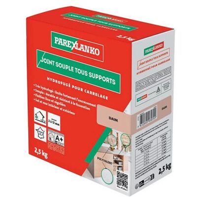 Joint souple tous supports PAREXLANKO - Daim - 25kg - 03439 - Publicité Joint souple tous supports PAREXLANKO - Daim - 25kg - 03439 - Publicité