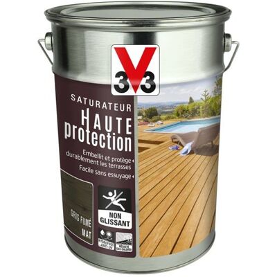 V33 - Saturateur Terrasse HT Protection Gris fumé - Mat 5L - Deck Sealer - Publicité V33 - Saturateur Terrasse HT Protection Gris fumé - Mat 5L - Deck Sealer - Publicité