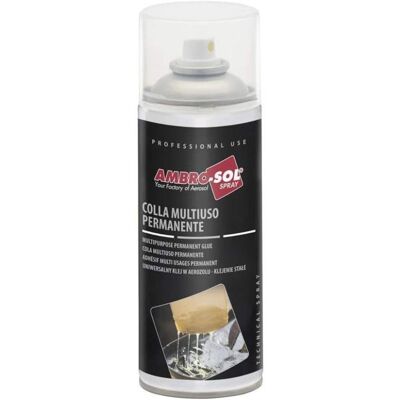 Colle en spray - AMBRO-SOL - I254 - 400 ml - Résistante à la chaleur - Buse réglable Blanc - Publicité Colle en spray - AMBRO-SOL - I254 - 400 ml - Résistante à la chaleur - Buse réglable Blanc - Publicité