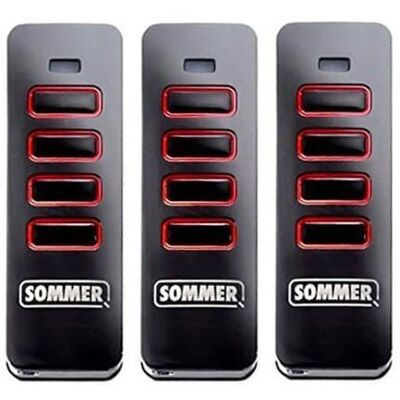 Télécommande - SOMMER - Pearl 4018 - Lot de 3 - Rétrocompatible - Design en acier inoxydable Noir - Publicité Télécommande - SOMMER - Pearl 4018 - Lot de 3 - Rétrocompatible - Design en acier inoxydable Noir - Publicité