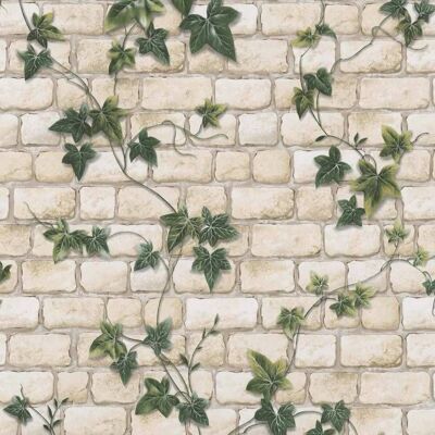 Papier Peint Effet Brique Ivy - Décoration Murale Moderne - Publicité Papier Peint Effet Brique Ivy - Décoration Murale Moderne - Publicité
