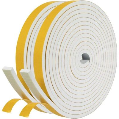 ZEMINPEOEL Joint Adhésif pour Porte entrée Fenêtre Joint Isolant en Mousse Caoutchouc 2 Rouleaux 12mm x 6mm x 4m Total 8m Blanc Blanc - Publicité ZEMINPEOEL Joint Adhésif pour Porte entrée Fenêtre Joint Isolant en Mousse Caoutchouc 2 Rouleaux 12mm x 6mm x 4m Total 8m Blanc Blanc - Publicité