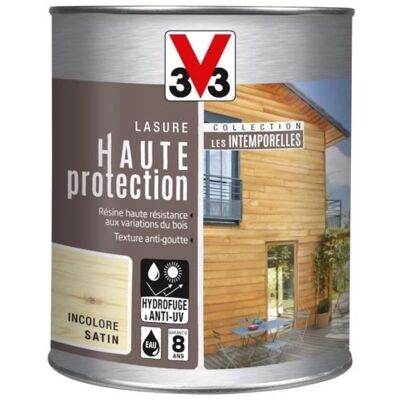 V33 Lasure haute protection tons bois satiné 5 L Incolore Blanc - Publicité V33 Lasure haute protection tons bois satiné 5 L Incolore Blanc - Publicité