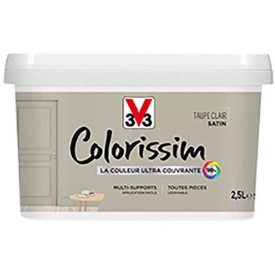Peinture Multi-supports V33 Colorissim Satin Taupe clair 2 5 L Noir - Publicité Peinture Multi-supports V33 Colorissim Satin Taupe clair 2 5 L Noir - Publicité