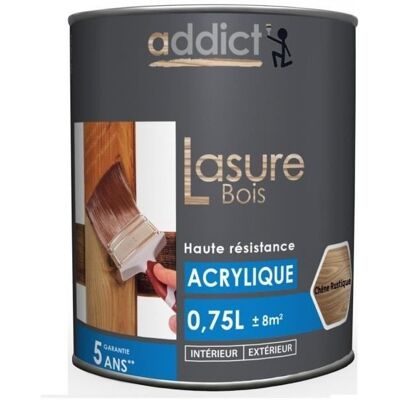 Lasure - ADDICT - Chêne rustique - Acrylique satinée - 075L - Hydrofuge Marron - Publicité Lasure - ADDICT - Chêne rustique - Acrylique satinée - 075L - Hydrofuge Marron - Publicité