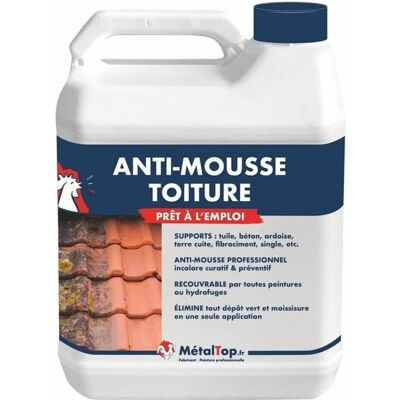 Antimousse Toiture - 5 Kg - Metaltop - Incolore - Publicité Antimousse Toiture - 5 Kg - Metaltop - Incolore - Publicité
