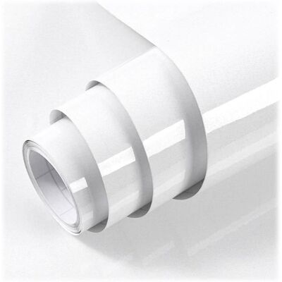 BEIJIYI Papier Adhesif pour Meuble Blanc Brillant 40X300cmPapier Peint Adhesif pour MeubleImperméable Vinyle Autocollants Meubles Blanc - Publicité BEIJIYI Papier Adhesif pour Meuble Blanc Brillant 40X300cmPapier Peint Adhesif pour MeubleImperméable Vinyle Autocollants Meubles Blanc - Publicité