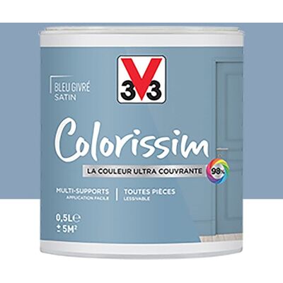 Peinture Multi-supports V33 Colorissim Satin Bleu givré 05 L Bleu - Publicité Peinture Multi-supports V33 Colorissim Satin Bleu givré 05 L Bleu - Publicité