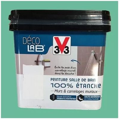 V33 Déco LAB Peinture Salle de bain 100% Etanche Menthe verte 075 L Vert - Publicité V33 Déco LAB Peinture Salle de bain 100% Etanche Menthe verte 075 L Vert - Publicité