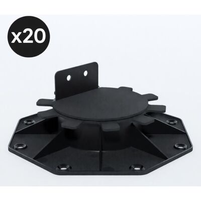 MCCOVER Lot de 20 plots 30-60 mm pour terrasse bois et composite - L: 151 mm - l: 151 mm - Noir Noir - Publicité MCCOVER Lot de 20 plots 30-60 mm pour terrasse bois et composite - L: 151 mm - l: 151 mm - Noir Noir - Publicité