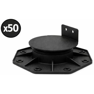 MCCOVER Lot de 50 plots 18-30 mm pour terrasse bois et composite - L: 148 mm - l: 148 mm - Noir Noir - Publicité MCCOVER Lot de 50 plots 18-30 mm pour terrasse bois et composite - L: 148 mm - l: 148 mm - Noir Noir - Publicité