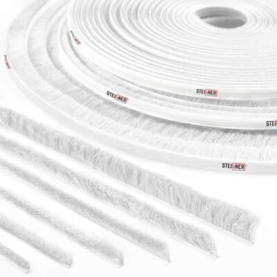 STEIGNER 5m Joint brosse adhésif pour porte coulissante - fenêtre - anti-poussière - hauteur 22mm - blanc Blanc - Publicité STEIGNER 5m Joint brosse adhésif pour porte coulissante - fenêtre - anti-poussière - hauteur 22mm - blanc Blanc - Publicité