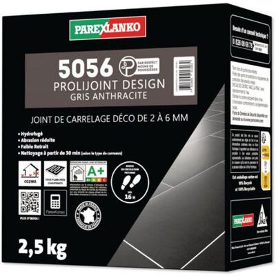 Joint carrelage PAREXLANKO 5056 Prolijoint Design - Anthracite - 25 kg - L5056ANTH2.5 Gris - Publicité Joint carrelage PAREXLANKO 5056 Prolijoint Design - Anthracite - 25 kg - L5056ANTH2.5 Gris - Publicité