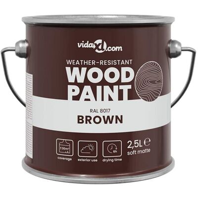 Peinture pour bois extérieure - vidaXL - Marron - 165 x 165 x 16 cm - Séchage rapide - Faible odeur Marron - Publicité Peinture pour bois extérieure - vidaXL - Marron - 165 x 165 x 16 cm - Séchage rapide - Faible odeur Marron - Publicité