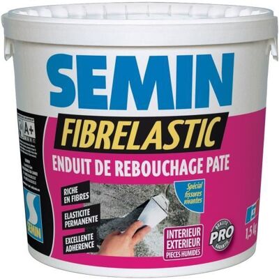 Enduit de Rebouchage Élastique - SEMIN - Fibrelastic - 15 kg - Intérieur-Extérieur - Blanc Blanc - Publicité Enduit de Rebouchage Élastique - SEMIN - Fibrelastic - 15 kg - Intérieur-Extérieur - Blanc Blanc - Publicité