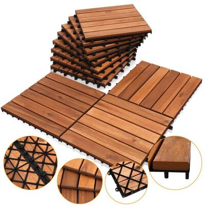 Monucep Dalles de terrasse Acacia FSC 6m² 66 pièces Système clips Sans outil Antidérapante Marron - Publicité Monucep Dalles de terrasse Acacia FSC 6m² 66 pièces Système clips Sans outil Antidérapante Marron - Publicité