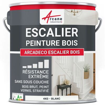 ARCANE INDUSTRIES Peinture Escalier Bois : ARCADÉCO ESCALIER BOIS - 4 kg Blanc Blanc - Publicité ARCANE INDUSTRIES Peinture Escalier Bois : ARCADÉCO ESCALIER BOIS - 4 kg Blanc Blanc - Publicité