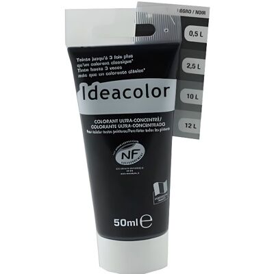 Colorant - IDEACOLOR - Noir - 50ml - Universel - Eco Labélisé NF Noir - Publicité Colorant - IDEACOLOR - Noir - 50ml - Universel - Eco Labélisé NF Noir - Publicité