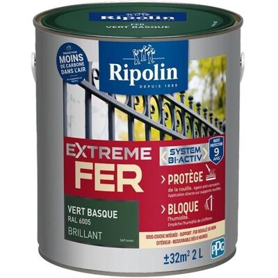 RIPOLIN - Extreme fer - Vert Basque RAL6005 - Primer - Publicité RIPOLIN - Extreme fer - Vert Basque RAL6005 - Primer - Publicité