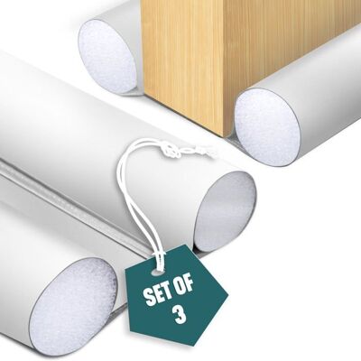 VOUNOT® Lot de 3 Boudins de porte 96cm découpables - Bas de porte coupe-froid anti bruit isolation phonique - Blanc Blanc - Publicité VOUNOT® Lot de 3 Boudins de porte 96cm découpables - Bas de porte coupe-froid anti bruit isolation phonique - Blanc Blanc - Publicité
