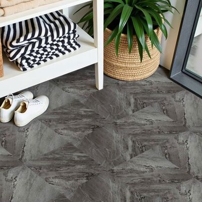 HOME NATURE WOHNKONZEPT Dalles autocollantes PVC - Texture de Pierre Gris-Brun Foncé - 5 m² - Auto-adhésives - Protection UV Gris - Publicité HOME NATURE WOHNKONZEPT Dalles autocollantes PVC - Texture de Pierre Gris-Brun Foncé - 5 m² - Auto-adhésives - Protection UV Gris - Publicité