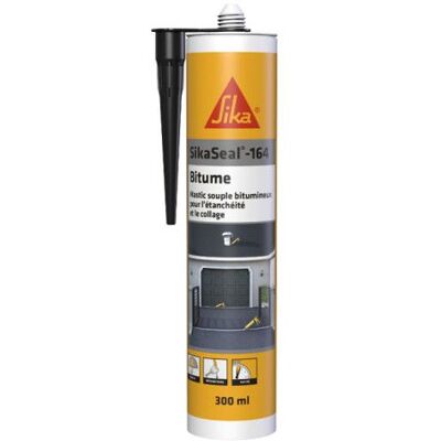 Mastic colle SIKA Sikaseal-164 Bitume - Noir - 300ml Noir - Publicité Mastic colle SIKA Sikaseal-164 Bitume - Noir - 300ml Noir - Publicité