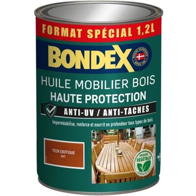 Huile mobilier teck - BONDEX - 441377 - Mat - 12 L - Publicité Huile mobilier teck - BONDEX - 441377 - Mat - 12 L - Publicité