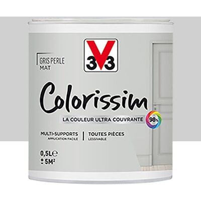 V33 PEINTURE MAT COLORISSIM 0.5L GRIS PERLE Gris - Publicité V33 PEINTURE MAT COLORISSIM 0.5L GRIS PERLE Gris - Publicité