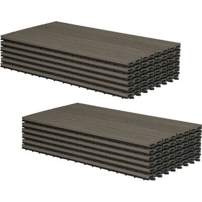 EUGAD Dalle terrasse 30x60cm pour jardin balcon Protection sol Fixation clipsable 12 pièces Café Marron - Publicité EUGAD Dalle terrasse 30x60cm pour jardin balcon Protection sol Fixation clipsable 12 pièces Café Marron - Publicité