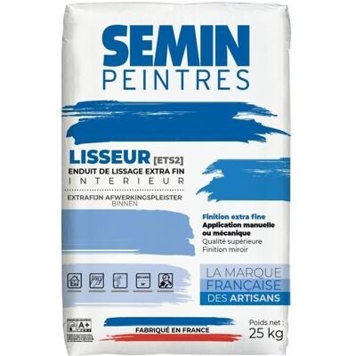 Enduit de Lissage Semin Lisseur ETS2 Intérieur Poudre sac de 25 kg - Publicité Enduit de Lissage Semin Lisseur ETS2 Intérieur Poudre sac de 25 kg - Publicité