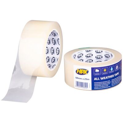 OPTION TAPE SPECIALTIES N.V. Ruban adhésif All Weather Tape transparent 48 mm x 25 m – résistant UV usage extérieur Blanc - Publicité OPTION TAPE SPECIALTIES N.V. Ruban adhésif All Weather Tape transparent 48 mm x 25 m – résistant UV usage extérieur Blanc - Publicité