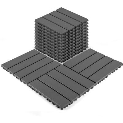 IDEKO 44x Dalles de jardin clipsables en PVC plancher durable 30 x 30 cm Type classique Revêtement de sol extérieur Gris P47959 Gris - Publicité IDEKO 44x Dalles de jardin clipsables en PVC plancher durable 30 x 30 cm Type classique Revêtement de sol extérieur Gris P47959 Gris - Publicité