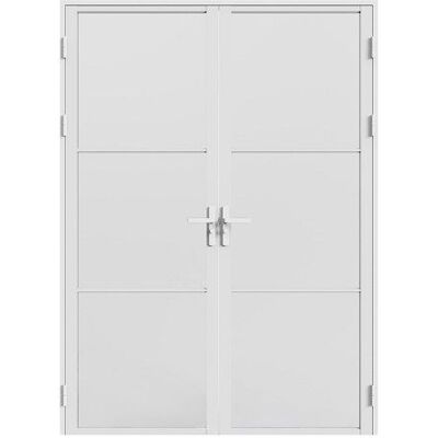 VENTE-UNIQUE Bloc porte réversible à deux battants en aluminium et verre dépoli - 2 x H204 x L73 cm - Blanc - MASERU Blanc - Publicité VENTE-UNIQUE Bloc porte réversible à deux battants en aluminium et verre dépoli - 2 x H204 x L73 cm - Blanc - MASERU Blanc - Publicité