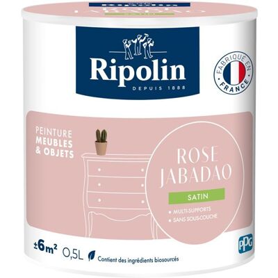Peinture meuble et objet - Rose Jabadao - Satiné - Ripolin - 0 5L Rose - Publicité Peinture meuble et objet - Rose Jabadao - Satiné - Ripolin - 0 5L Rose - Publicité